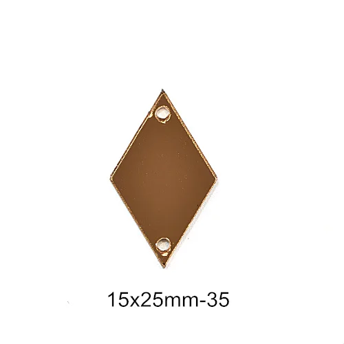P35-15x25mm Распродажа! 50 шт. хрустальные зеркальные пришивные стразы, акриловые зеркальные пришивные стразы, кофейное шитье для одежды B3602 - Цвет: P35-15x25mm