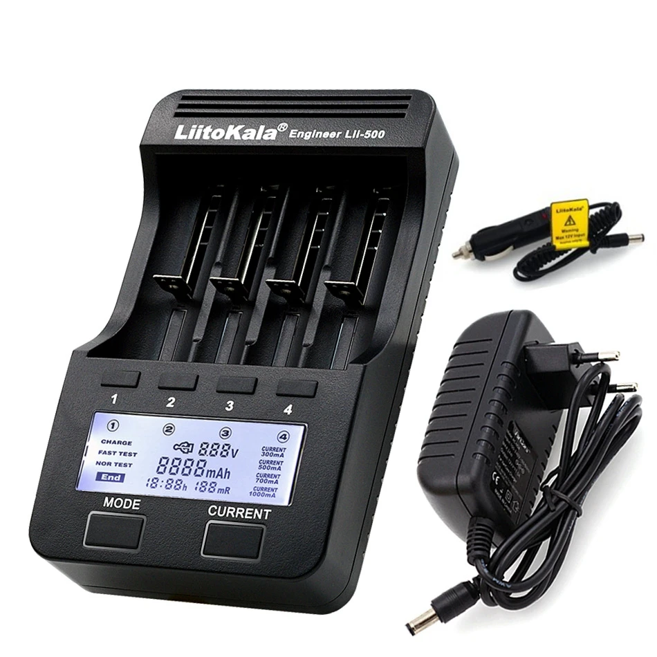 

Liitokala Lii-500 100 202 402 300 1.2v Aa Aaa Nimh Lithium Battery Charger Lcd 3.7v 18650 18350 16340 10440 14500 26650 20170 EU
