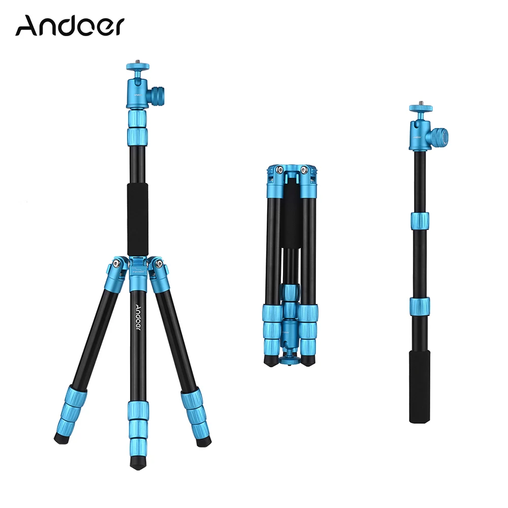 

Andoer Q066 Lightweight Tripod Portable Camera Tripod Stand Selfie Stick for DSLR for GoPro Hero Action Camera for iPhone X/8/7