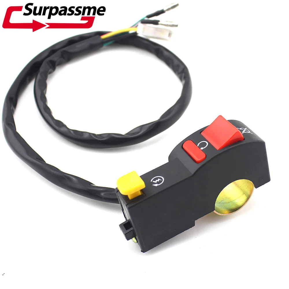 

ABS Plastic Motorcycle Universal 7/8 Handlebar Switch Engine Switch Ignition Switch Red Button Controller with Wire