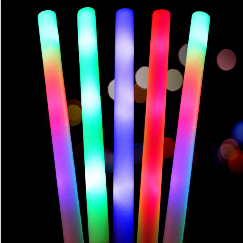 

long glowing sticks party toys , led light-up sponge bar supplies toy, fans foam rods concert props 15pcs/lot