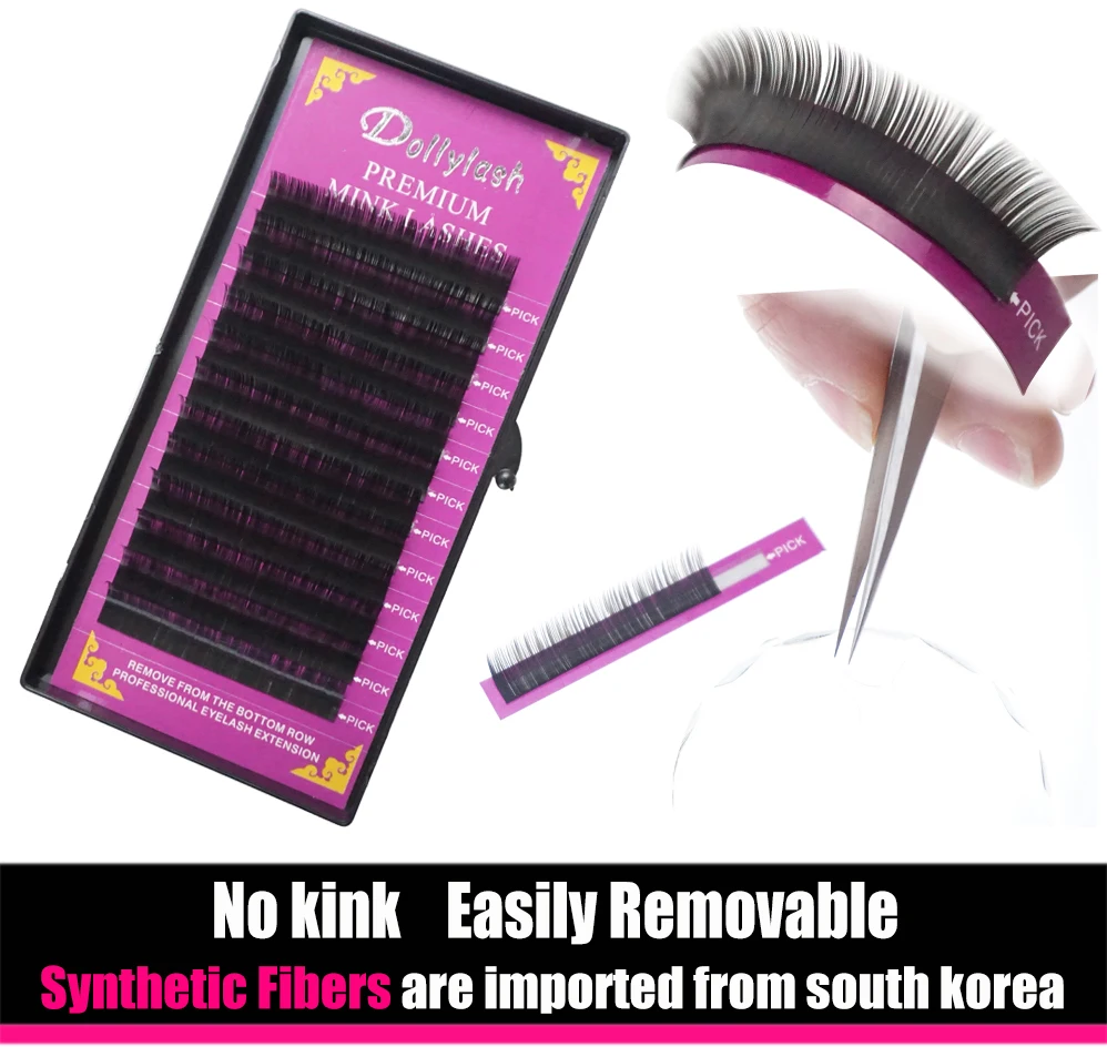 Dollylash индивидуальное наращивание ресниц натуральные ресницы искусственные Искусственные ресницы 12 линий поднос черные норковые ресницы