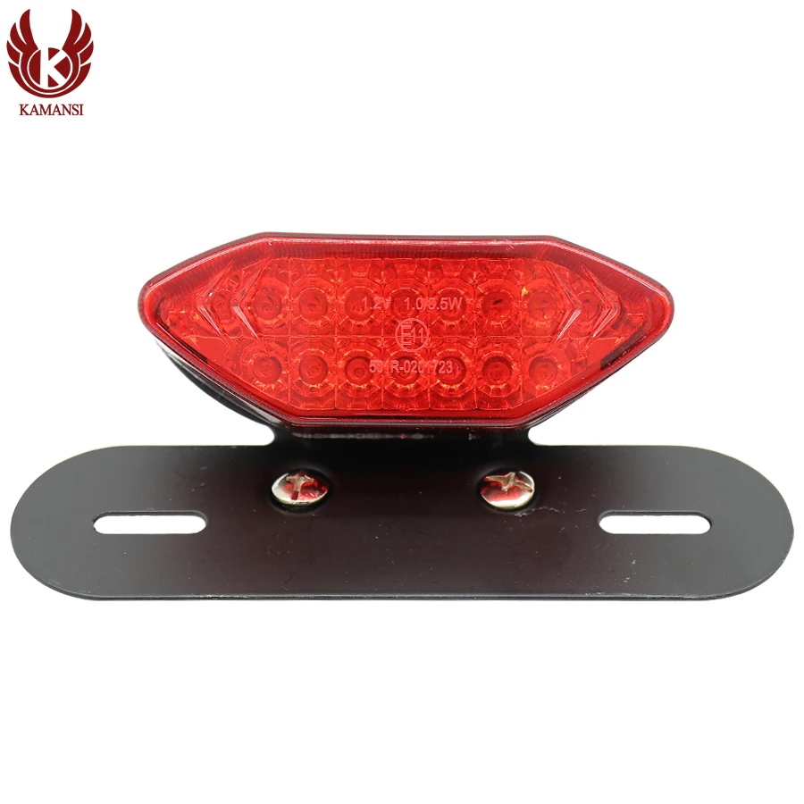 Universal 12V Motorcycle Taillights LED Red Light Self-contained Bracket 5 Lines For Cafe Racer Enduro License Plate Lights |