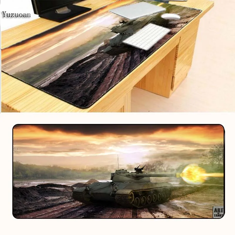  Yuzuoan XL 900X400X3MM World of tanks mouse pad Large Locking Edge pad Rubber gaming mouse Table ma