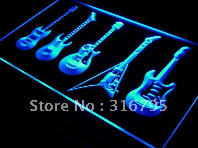 

s091 Guitars Weapon Band Bar Beer LED Neon Light Sign On/Off Switch 20+ Colors 5 Sizes