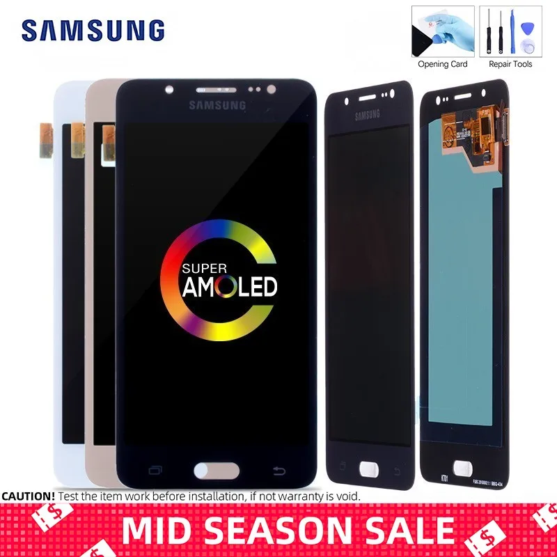

ORIGINAL Super AMOLED Display for SAMSUNG Galaxy J510 Display J510F J5 2016 J510FN J510M LCD Touch Screen Replacement