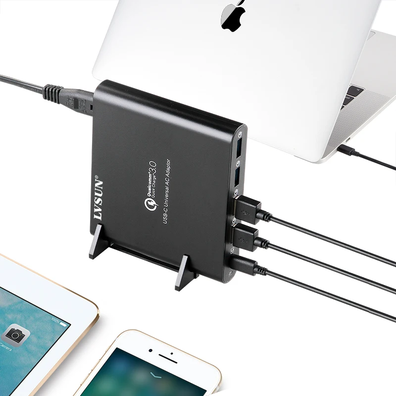 Зарядное устройство LVSUN QC 3 0 для телефонов планшетов ноутбуков адаптер type c