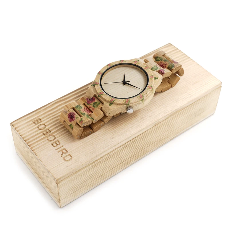 BOBO BIRD Luxury Women Bamboo Watches Timepieces For Men and Women Quartz Wooden Watch relogio feminino C-D21