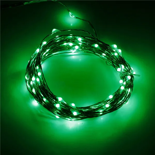 UL 100LED 33ft 10 м рождественских Хэллоуин строку огни украшения партия Медь провода светодиодные гирлянды+ 5V1A адаптер США Plug - Испускаемый цвет: Green