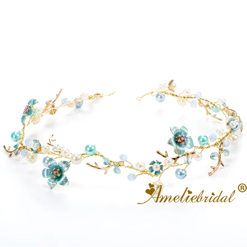MD234 blue flower Headbands