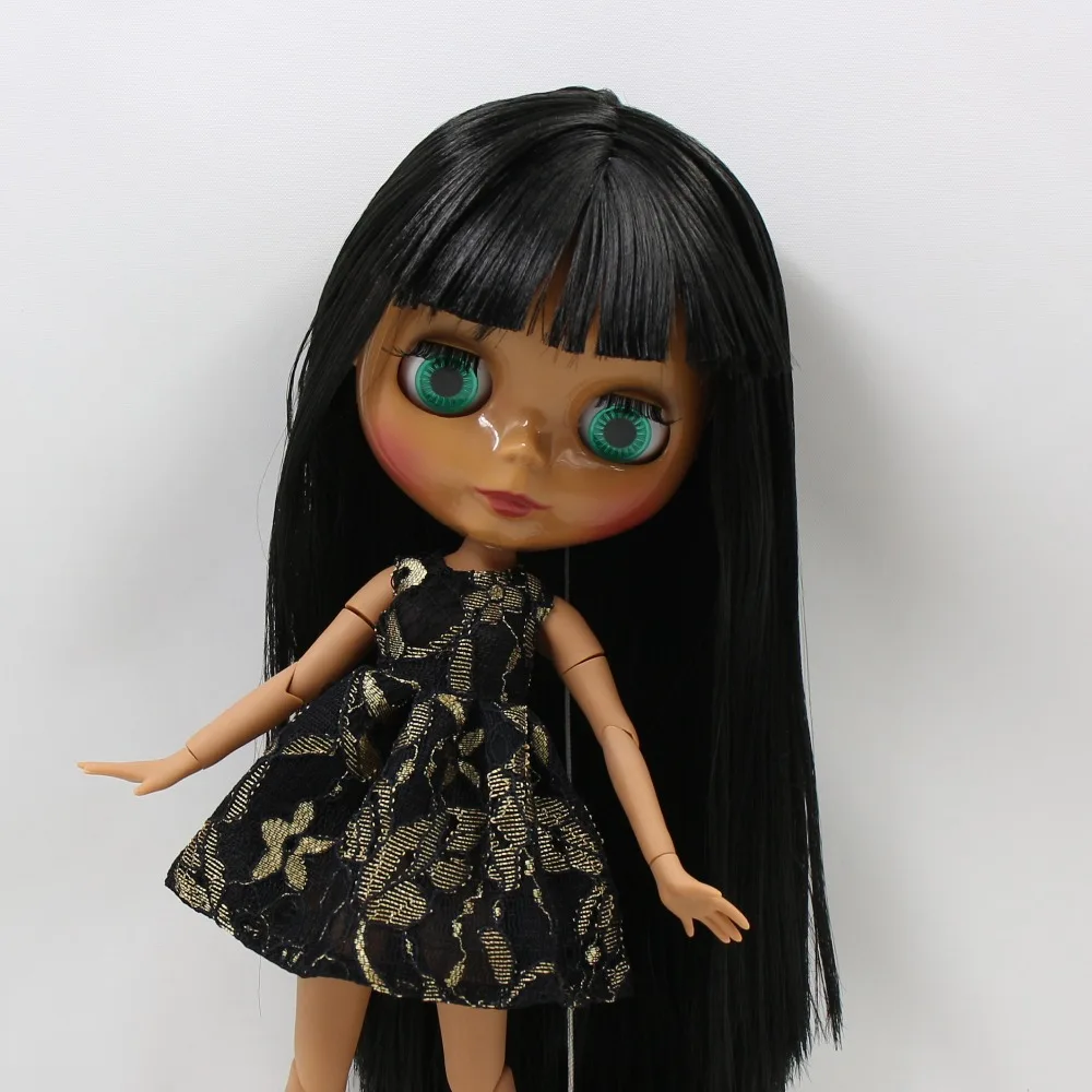 Кукла ICY DBS Blyth 1/6 bjd шарнирная кукла шарнирное тело темная кожа прямые черные