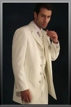 

Handsome Long Coat Groom Tuxedos Groomsman Men's Wedding Prom Suits Custom Made (Jacket+Pants+Vest+Tie) NO:021