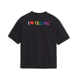 DUYOU 19ss для мужчин женщин дизайнер футболки футболка большого размера с I Love Techno вышивка короткий рукав лето 100% хлопок