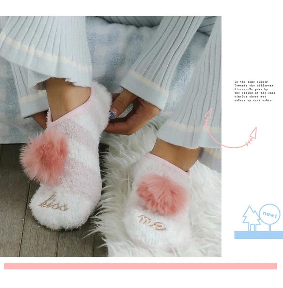 Thickening Keep Warm socks Women Lovely Plush Sleep Ladies Funny Cute Socks Hosiery Winter kawaii Boat Sock Winter Soft Home (11)