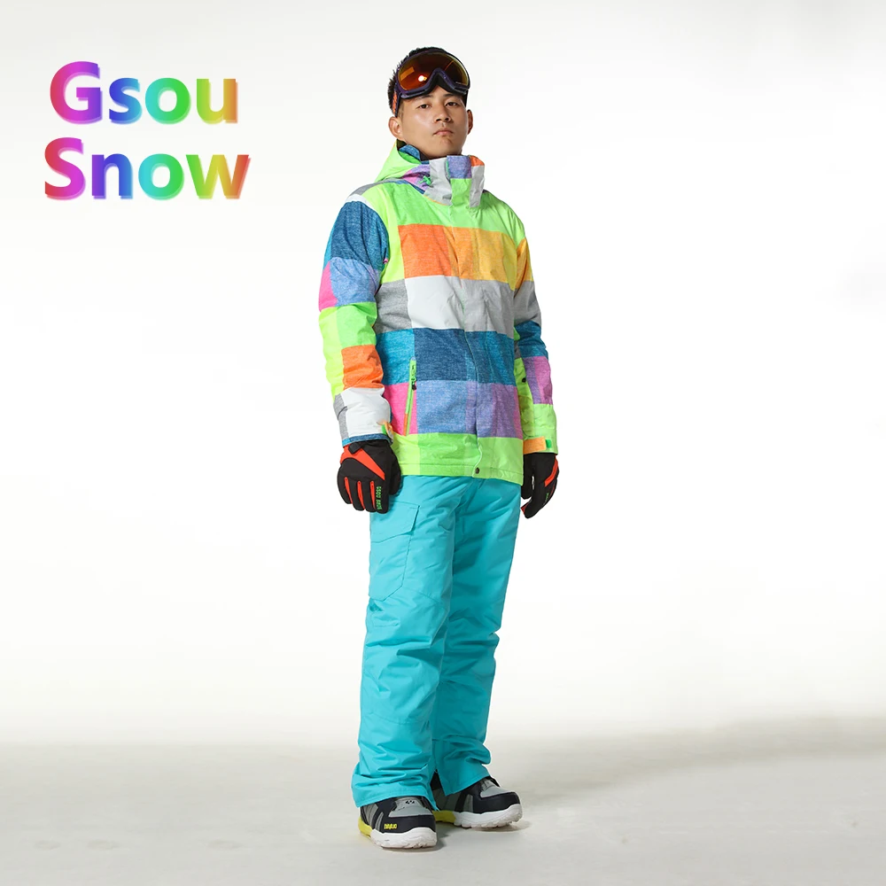 Gsou Sonw Outdoor Sports Winter Men's Skiing Clothing Snowboarding Sets Warmer Ski Jackets Waterproof Ski Pants Suits