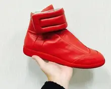 2017 Nuevo Diseñador de Hip Hop de Alta Superior Zapatos Planos de Los Hombres Hook & Loop Top-rated de Cuero Marca de lujo de Los Hombres Entrenador Zapatos corredor(China (Mainland))