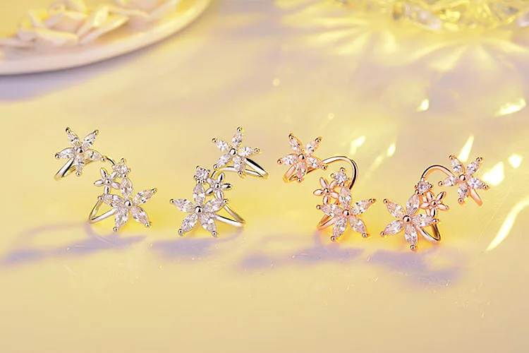Высокое качество модные блестящие CZ Циркон бабочка Звезда женские 925 пробы серебряные женские серьги-гвоздики ювелирные изделия подарок для женщин