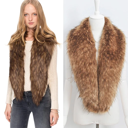 

P0026 HOT SALE Extra long Faux Fox Fur Collar Scarf Shawl Collar Women's Wrap Stole Scarves FOUR COLORS
