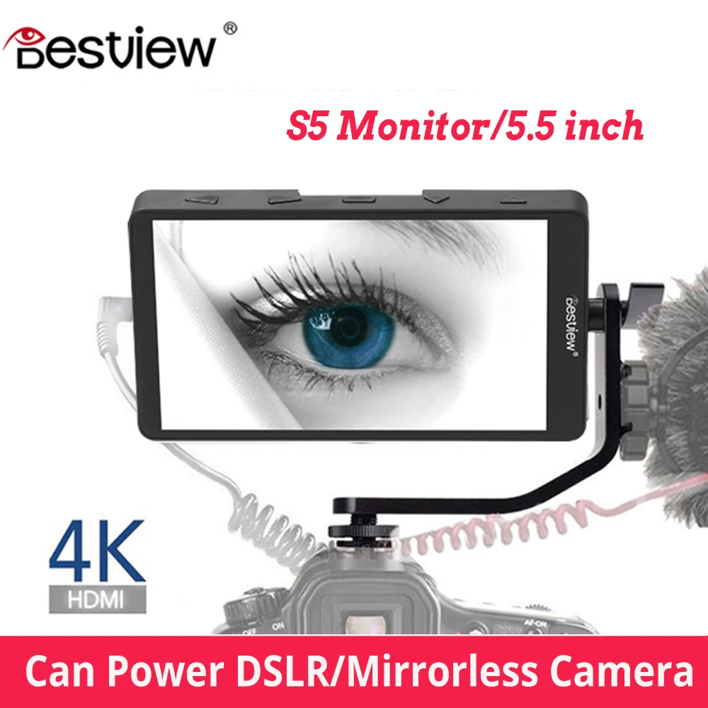 

Bestview S5 5.5 inch 4K input narrow screen side monitor for SONY NIKON CANON DSLR and ZHIYUN Crane 2/DJI RONIN S/MOZA Aircross