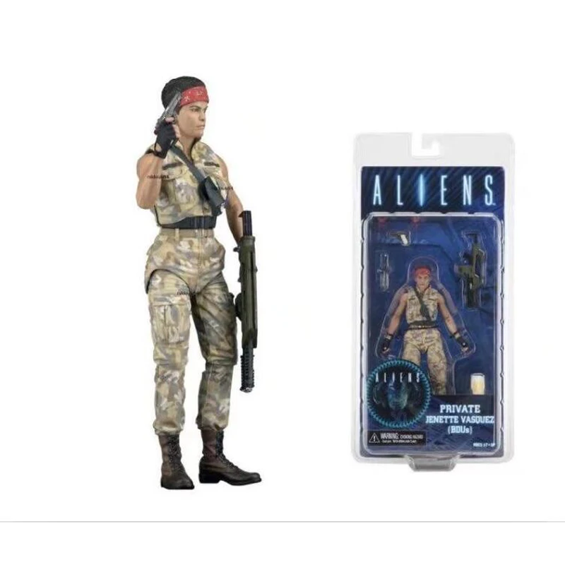 7 дюймов 18 см NECA инопланетяне против Хищника частный LT. Ellen Ripley Бомбер куртка Xenomorph Воин битва поврежденная фигурка игрушка