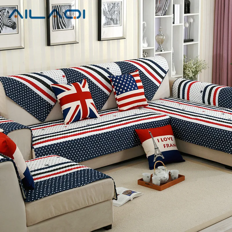 AILAQI American modern style sofa cover USA Flag cotton sofa set