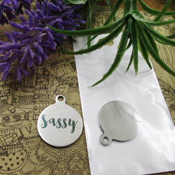 

20pcs--"Sassy"stainless steel charms 5 styles for choosing DIY Charms for necklace bracelets