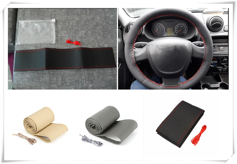 Universal car parts hand sewing steering wheel cover 36 38 40CM for Honda Everus Clarity Civic Accord Urban