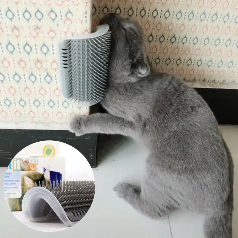 Pet Cat Brush Comb The Toy For Cats Plastic Scratch Corner Pet Cat Grooming Cat Massage With Catnip Pet supply