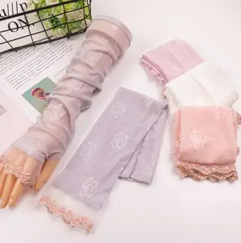 

Women's summer long driving gloves lady's summer sunscreen long gloves lady's sexy lace glove R086