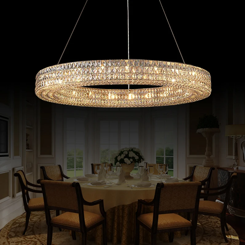 led e14 Винтаж Американские Нержавеющие Стали Хрустальные Кольцо Светодиодные Лампы.Светодиодные Светильники Люстры Подвесные.Светильники Подвесные Светильники.Светильник Подвесной Светильник.Для Столовой,Фойе