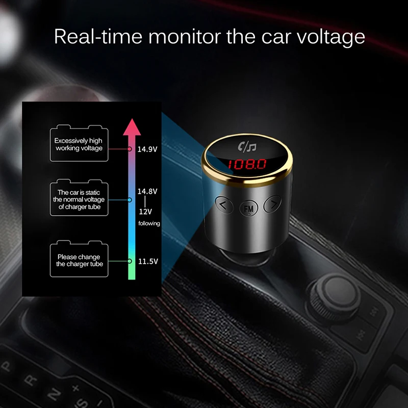 Беспроводной автомобильный FM трансмиттер Onever QC3.0 с Bluetooth V4.2|FM-трансмиттеры| |