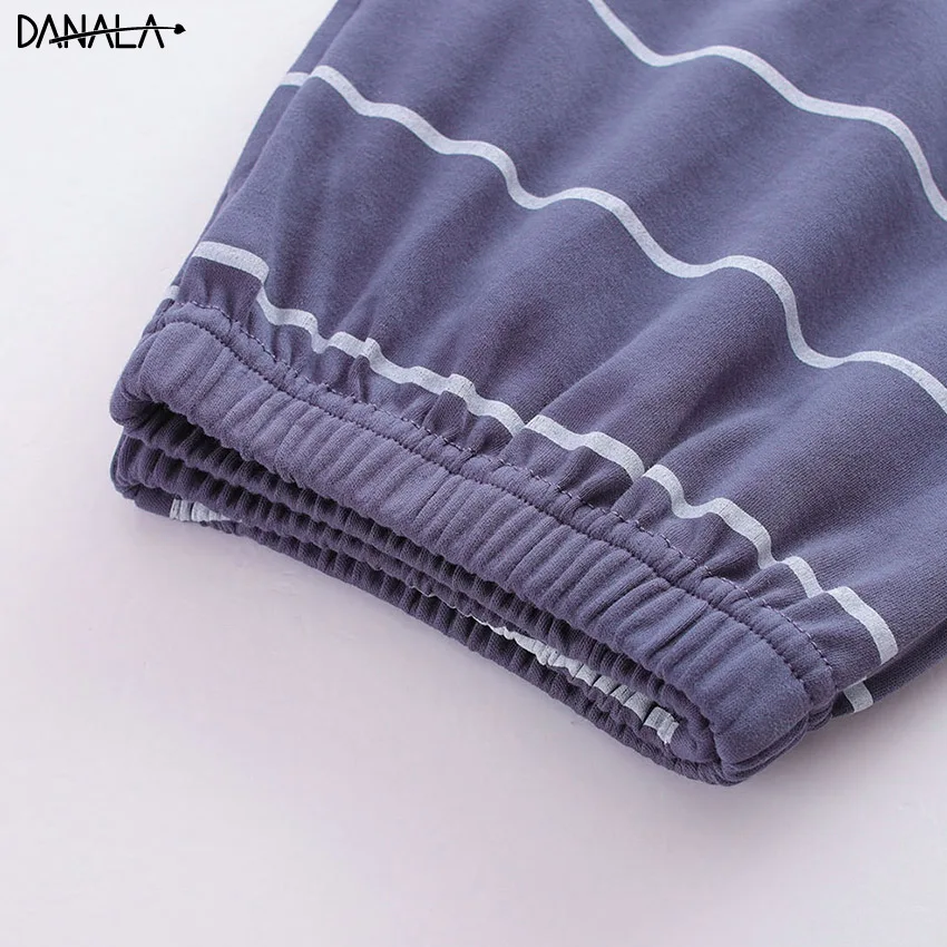 DANALA летние хлопковые повседневные женские пижамные комплекты Пижамные с