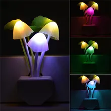 Многоцветный ночной Светильник в виде гриба, светильник с вилкой, романтический датчик, светодиодная лампа в виде гриба, EU/US штекер, светильник ing для детей, Детский спальный светильник