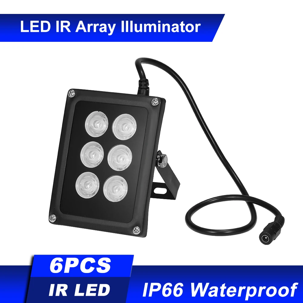 

Infrared Illuminator 6pcs Array IR LEDS IR Illuminator Night Vision Wide Angle Outdoor Waterproof for CCTV Security Camera