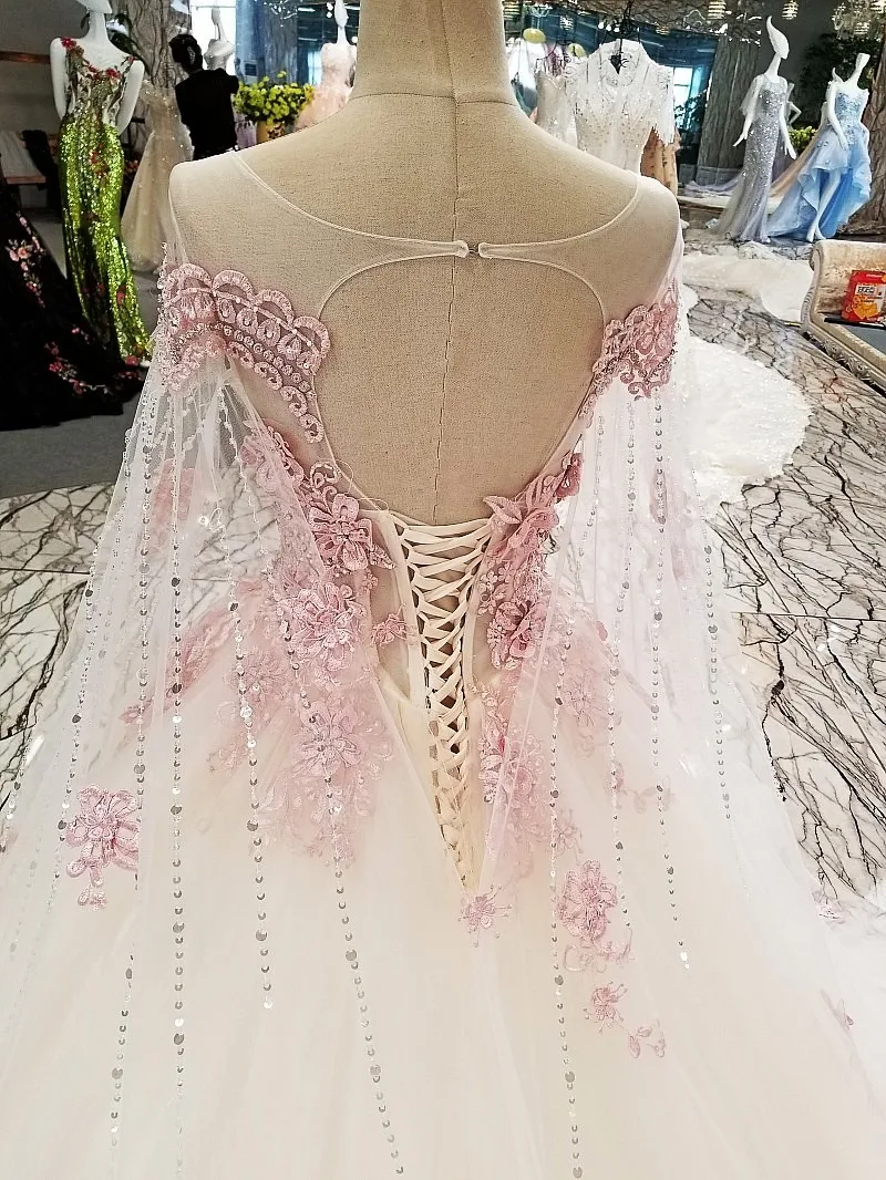 T Vestido de noiva casamento спинки короткими рукавами кружевное бальное платье toyal Поезд Бисероплетение Роскошные торжественные платья Реальные фотографии