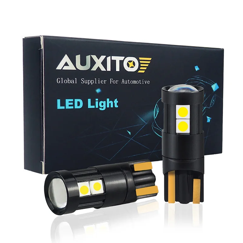 AUXITO 2x T10 светодиодный лампы 3030 12V W5W светильник автомобильный 168 194 номерной знак