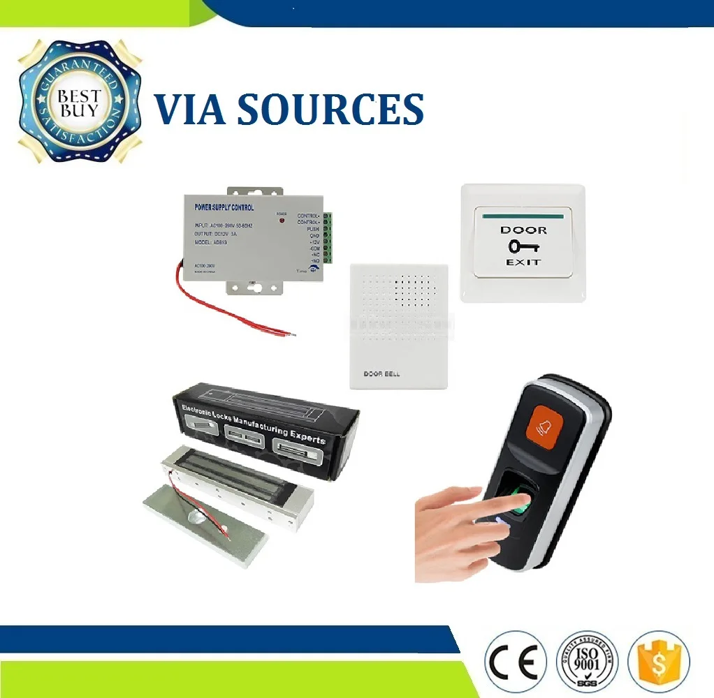 

Free Shipping Full Access Control Kits Standalone Metal Case Door lock Biometric Fingerprint Access Control system