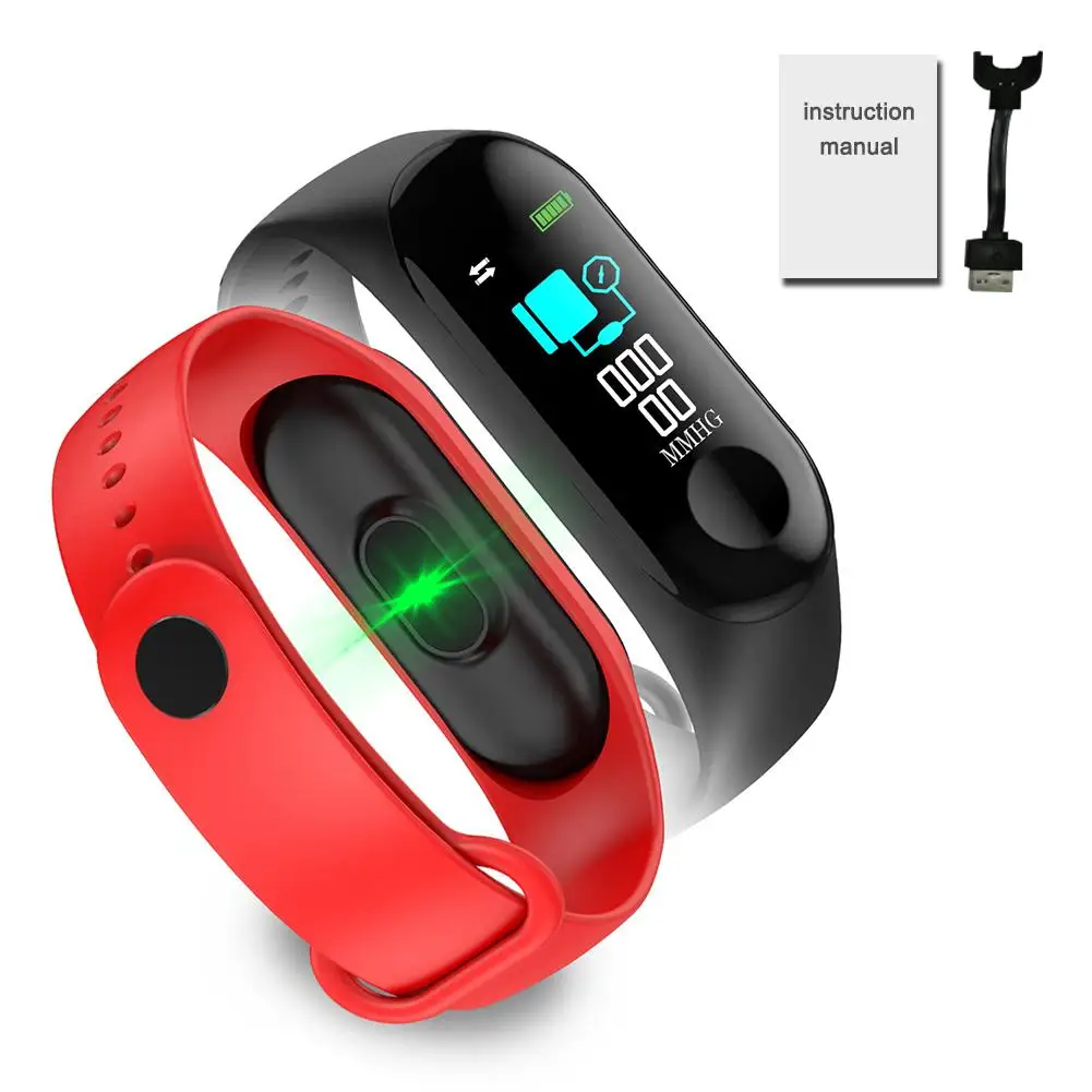 

M3 Sports Pedometer Waterproof Fitness Running Walking Tracker Color Screen Bracelet Smart Heart Rate Monitor Step Counter Watch