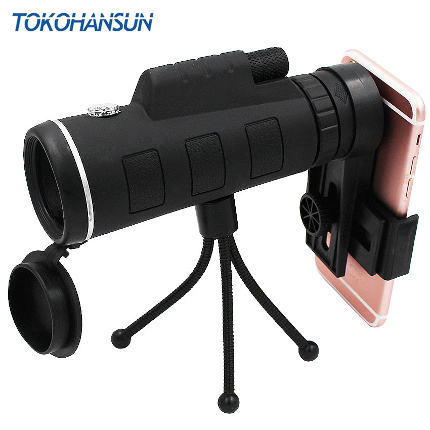 

TOKOHANSUN 40X Zoom Monocular Mobile Phone Telescope 40x60 For Iphone Huawei Xiaomi Smartphones Camera lenses Outdoor Hunting