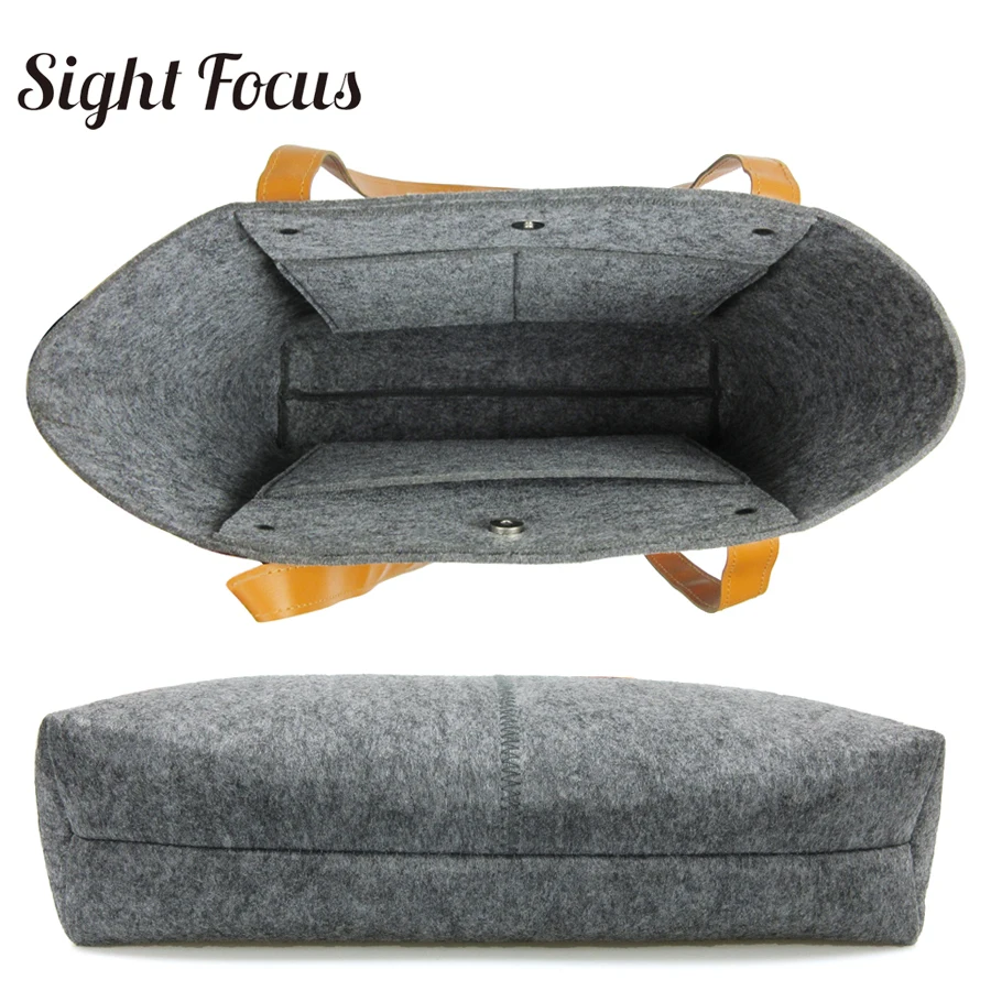 Сумка тоут Sight Focus большая серая фетровая сумка на плечо женская для шоппинга