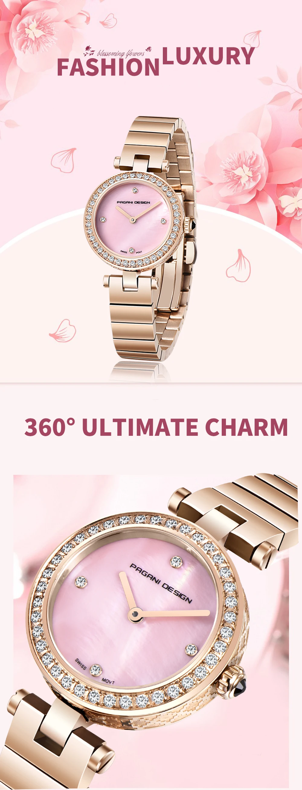 PAGANI женские часы розовое золото Топ бренд класса люкс Женские Кварцевые водонепроницаемые женские наручные часы Reloj Mujer