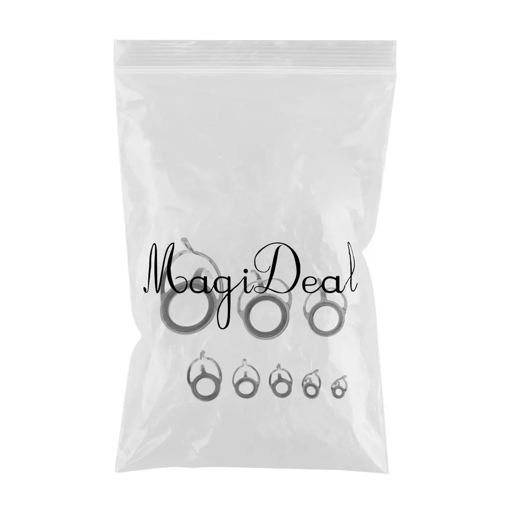 8pcs Fishing Rod Eye Ring Double Leg Guides Line Rings for Spinning/Carp Rod DIY Fishing Rod Repair Accessories