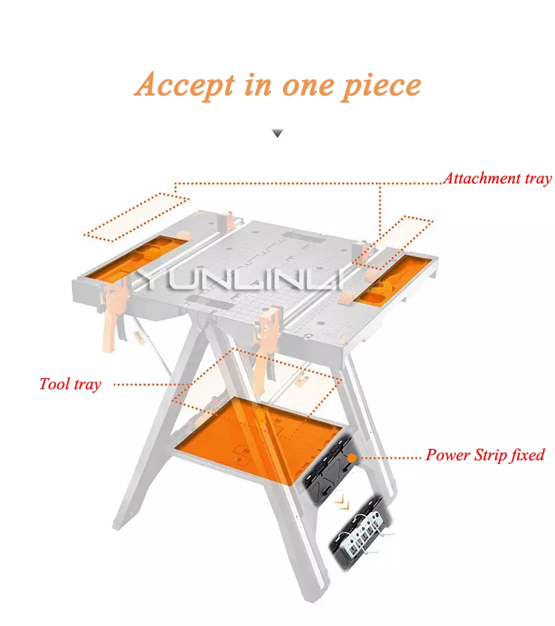 Многофункциональный рабочий инструмент стол мобильный портативный с быстрым зажимом и фиксированным гвоздем деревообрабатывающая пила стол складной Декор ToolWX051