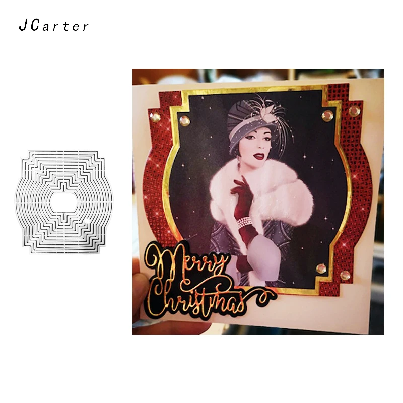 

JC Background Metal Cutting Dies Craft Cut Die Stencil Big Frame Cards Cover Scrapbook DIY Handmade Album Paper Photo Decor Dies