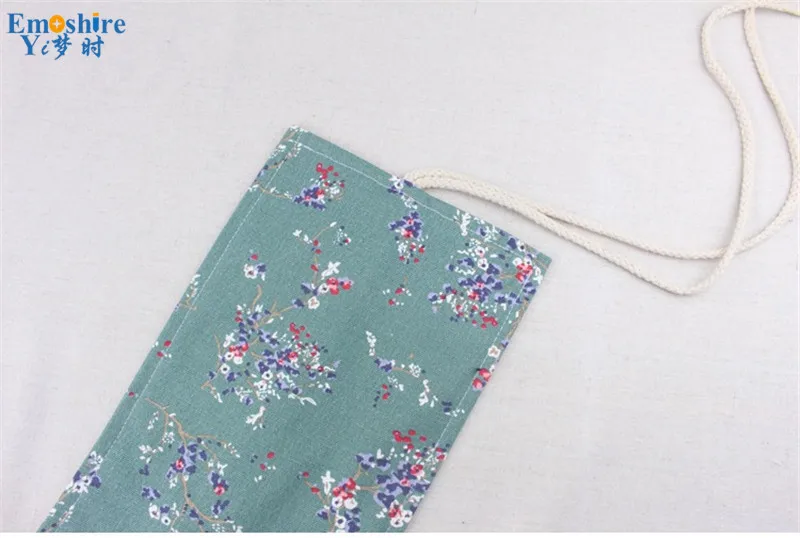 Emoshire Plum Canvas Roll Curtain Pencil Bags For Men And Women Art Sketch Color Pencil Curtain Stationery Pencil Box (9)