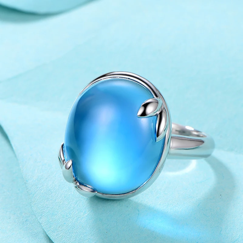 NATURAL TOPAZ 18K GOLD PLAIN RING SKY BLUE