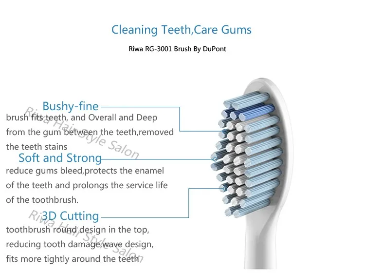 RIWA подзаряжаемая ультразвуковая зубная щетка электрическая зубная щетка с двумя сменными мягкими щеточными головками 220 В 50 Гц