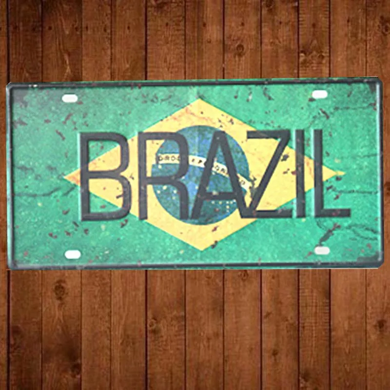 New Brazil Car number License Plates Free shipMetal tin signs plate