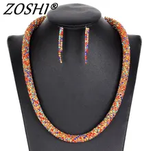 ZOSHI вечерние Ювелирные наборы из золота и серебра, женский костюм, массивное ожерелье, серьги-капли, модные Романтические Классические свадебные аксессуары