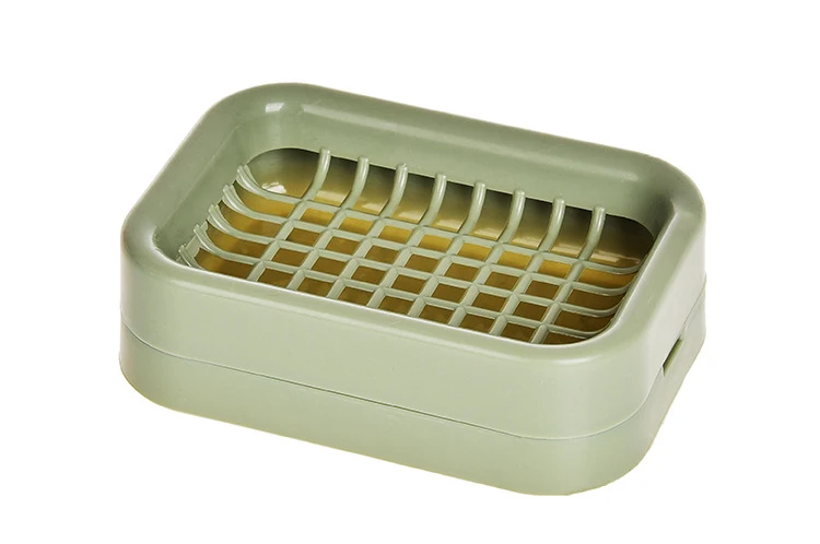 WHISM пластиковая со сливом воды держатель мыла двухслойный слив мыло блюдо корзины для мыла коробка подставка Отель Кухня Аксессуары для ванной комнаты - Цвет: Зеленый